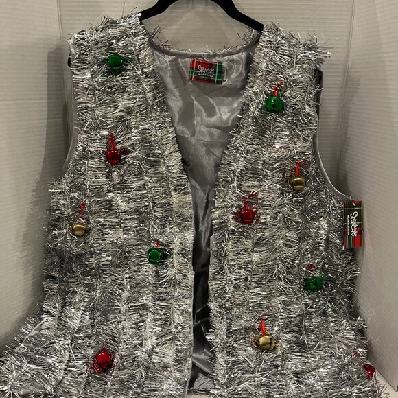 Spencer's Holiday Christmas Sweater Tinsel Vest - Women's - Size Small/Medium - Picture 2 of 5